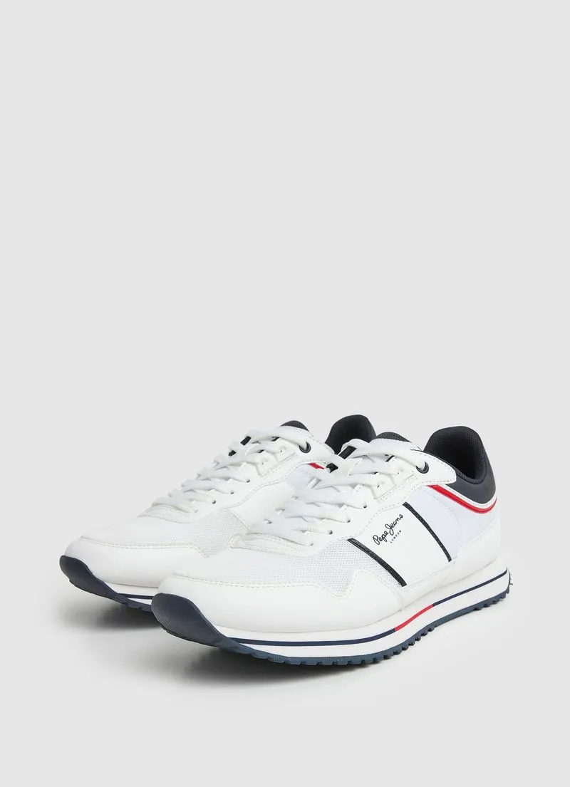 Pepe Jeans Men's White Tour Club Tennis Shoes