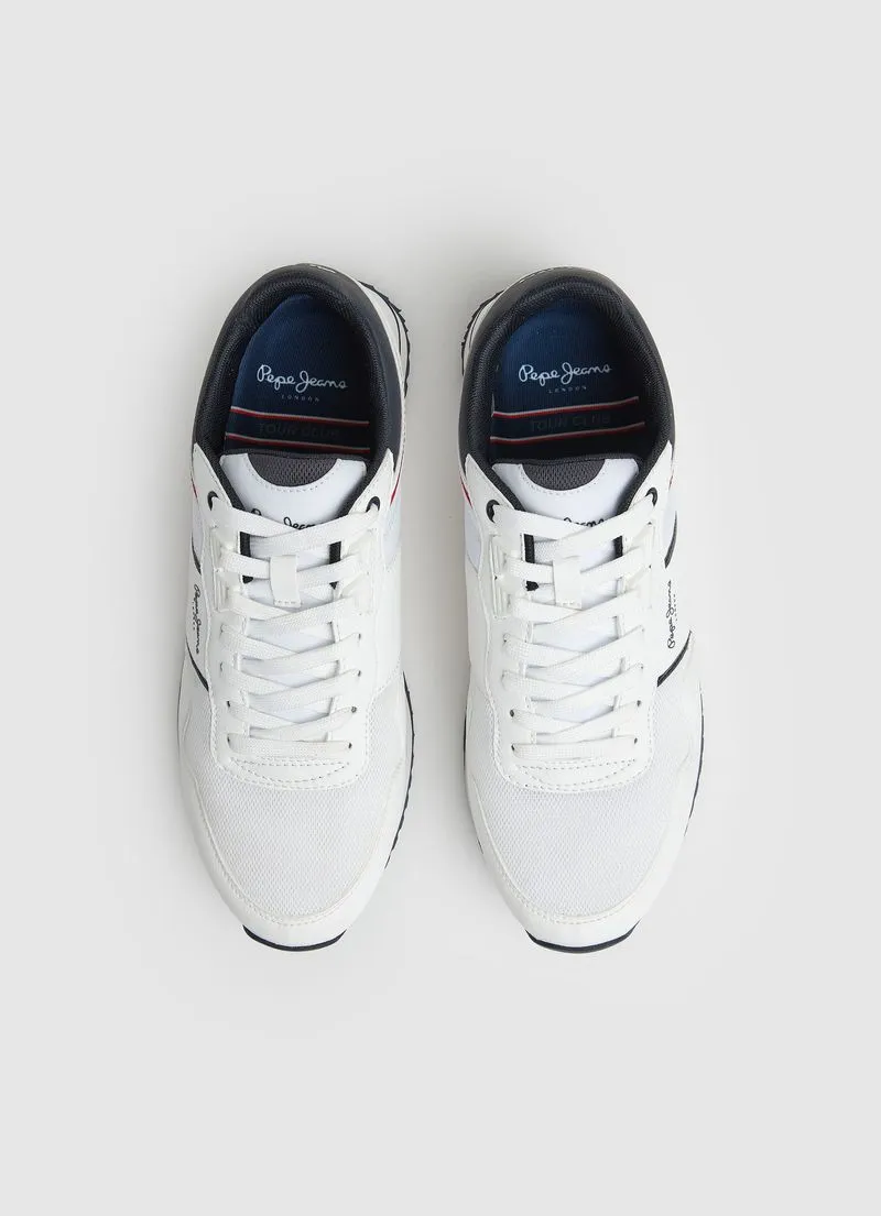 Pepe Jeans Men's White Tour Club Tennis Shoes