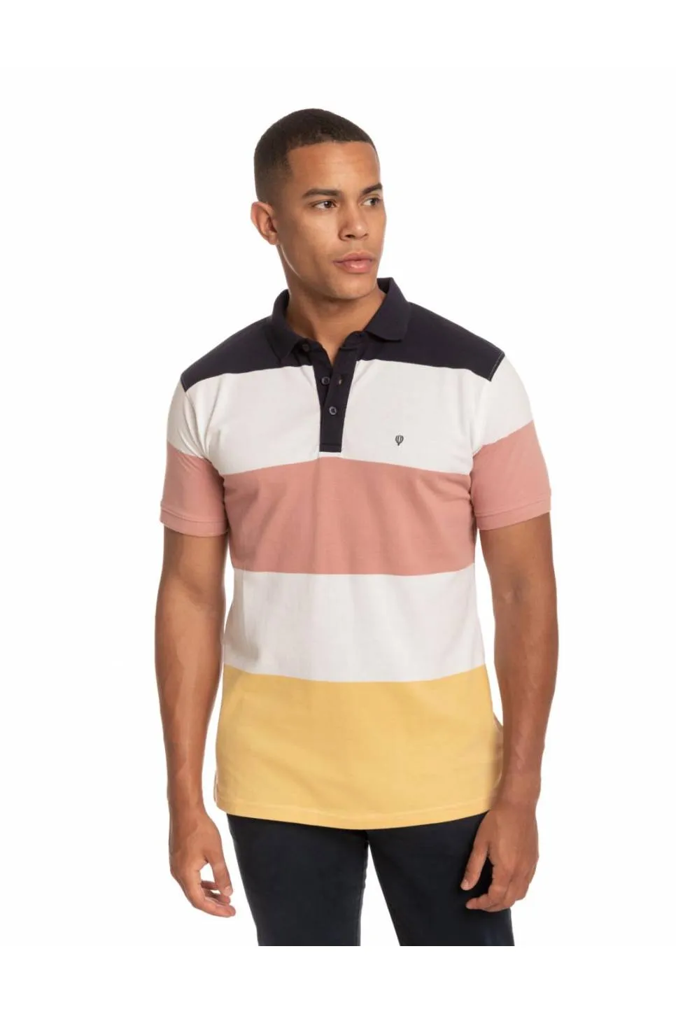 Woven Striped Polo