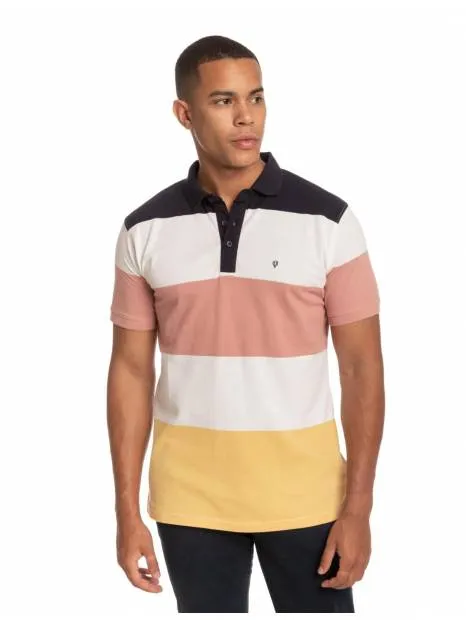 Woven Striped Polo