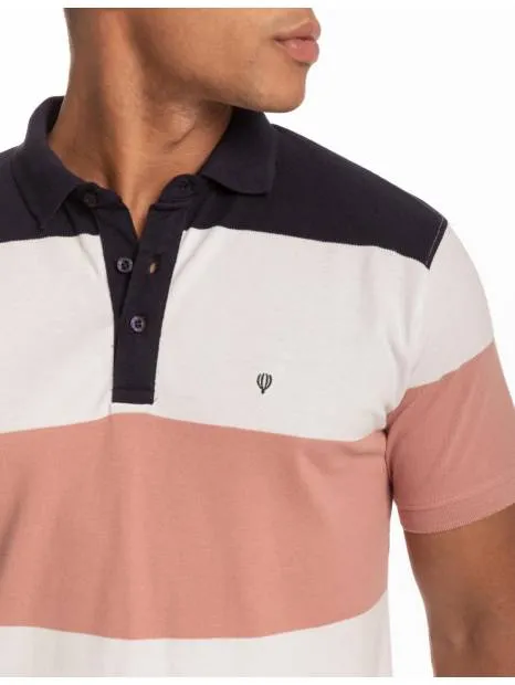 Woven Striped Polo